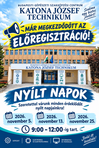 Már megkezdődött az előregisztráció a Nyílt napjainkra!