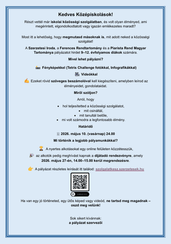 Kedves Középiskolások!